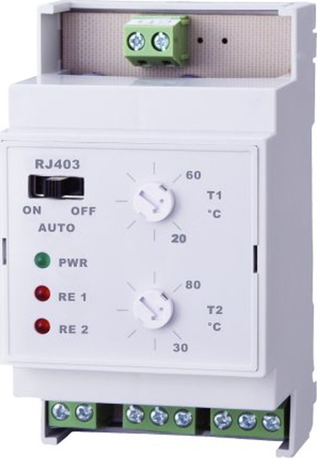 ELEKTROBOCK RJ402 Temperature difference switch | for circulation pump and solar system - DIN rail - with 2 external sensors