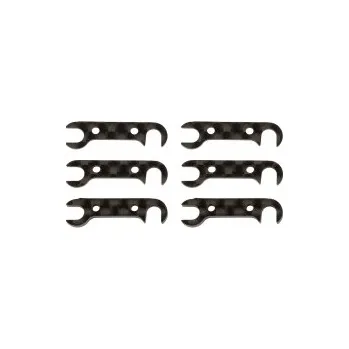 RC model RC10B74: FT sada uhlíkových podložek zadního náboje