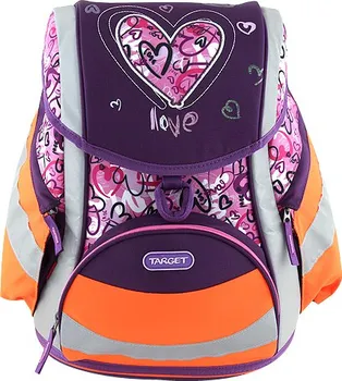 Školní batoh Target Školní aktovka Srdce reflexní/fialová
