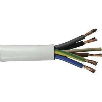 elektrický kabel Silový kabel H05 VV-F 5G2,5 mm² bílá, metrážové zboží
