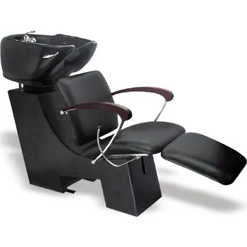 Kadeřnické křeslo Kadeřnický mycí box Hairway Gustav - tmavě hnědé područky (57221-32-12) + dárek zdarma