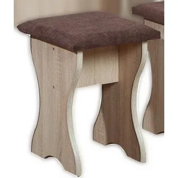 Taburet Pouze 1 x taburet MARIO dub sonoma-hnědá látka skladem, 35 x 35 cm