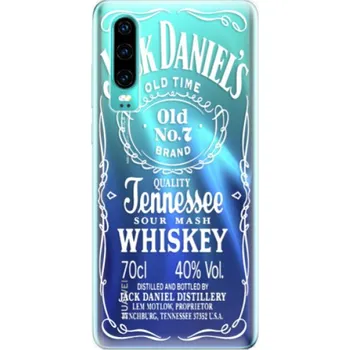 Pouzdro na mobilní telefon Silikonové pouzdro iSaprio - Huawei P30 - Transparentí White Jack (Odolný silikonový kryt, obal, pouzdro iSaprio - Huawei P30 - Transparentí White Jack - skvělá ochrana a pružnost, stylový UV potisk, lehkost, tiskne se v České republice)