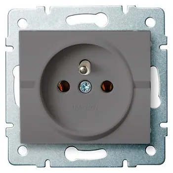 Elektrická zásuvka Kanlux Logi zásuvka jednonásobná grafit 25268