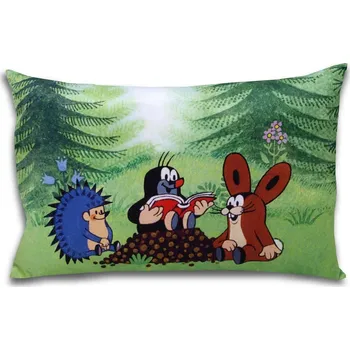 Dekorativní polštářek MÚ Brno Polštář Krtek 45x30cm - čtenáři