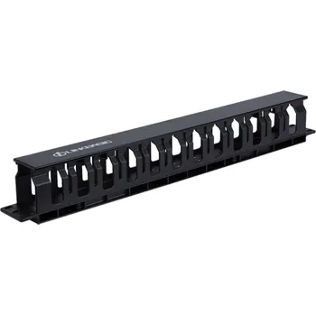 Počítač 19“ vyvazovací panel typ LinkBasic plast.lišta výklopná 1U