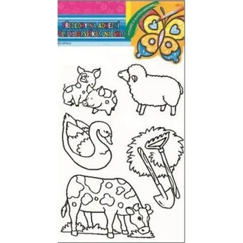 Výtvarná barva Předlohy na malování na sklo s vyvýšenou konturou farma 30x21cm prase a ovce