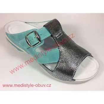 Dámská zdravotní obuv MEDISTYLE KATRINA 8K-E17/1-S pantofel zeleno-modrá, --- - 36