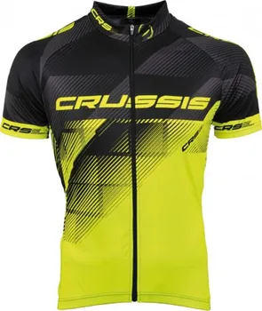 cyklistický dres CRUSSIS Cyklistický dres CSW-046 černý/žlutý fluo