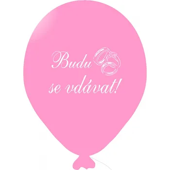 Karnevalový doplněk Balónek na rozlučku se svobodou Budu se vdávat růžový