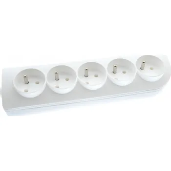 vypínač Pětizásuvka s uzemněním Bílá