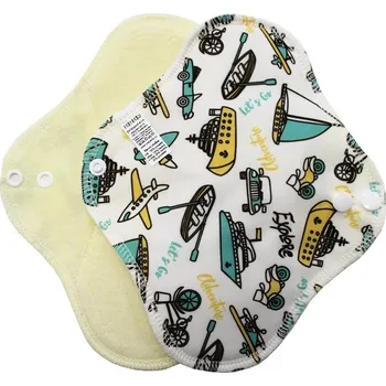 Menstruační vložka Breberky Denní vložka (PUL) - Na cestách, sv. žlutý velur (kojenecký plyš)