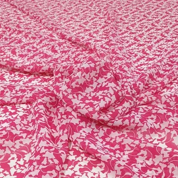 Šifon růžový, bílý vzor š.145