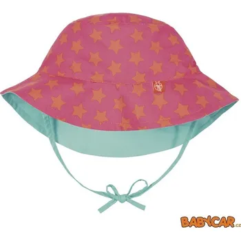 Klobouk LÄSSIG oboustranný klobouček SUN PROTECTION BUCKET HAT Peach Stars 18-36m. DOPRODEJ!