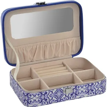 Šperkovnice Šperkovnice "PU-FLORAL BLUE" 21x15.5x5cm