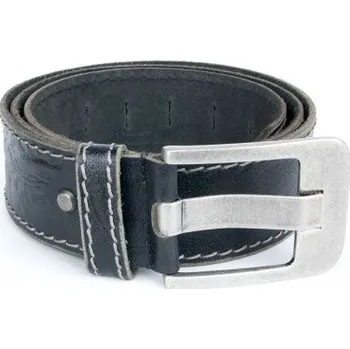 Opasek Černý pevný kožený opasek 50 mm široký, 105 cm dlouhý