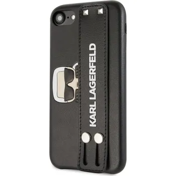 Pouzdro na mobilní telefon Karl Lagerfeld Head Hand Strap pro Apple iPhone XR Black
