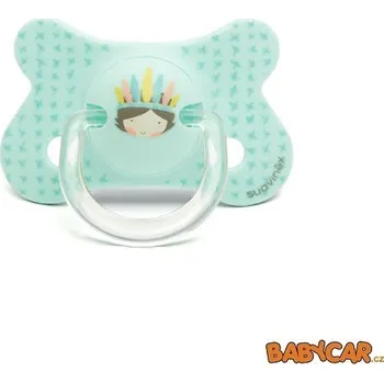 Dětské zboží SUAVINÉX silikonový dudlík ANATOMICKÝ FUSION 4-18m, 1ks Indián/Modrá