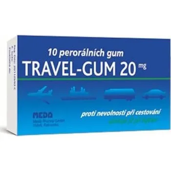 Žvýkačka Recenze MEDA Pharma Travel-Gum 20 mg 10 ks
