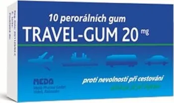 Žvýkačka MEDA Pharma Travel-Gum 20 mg 10 ks