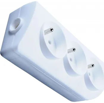 Elektrická zásuvka Trojzásuvka s uzemněním Bílá