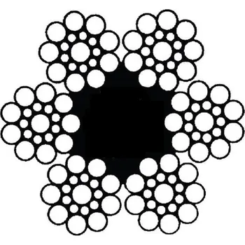 Železářství Šestipramenné lano SEAL 6x19S - FC Lano - průměr: 8 mm, Pevnost: 1960 MPa, Provedení: Pozink