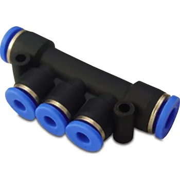 Cyklo nářadí Pneumatická nástrčná spojka vícenásobná na vzduch 6 mm (Násuvná spojka plastová pro hadice 6mm)