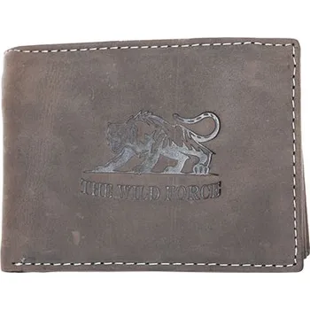 Peněženka Kožená šedá peněženka z pevné hovězí kůže s tygrem