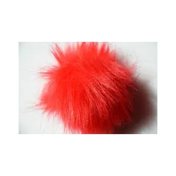 Bambule kožešinová červená Ø 8 cm