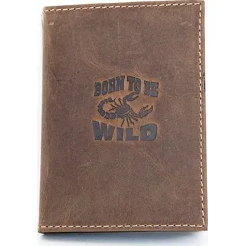 Obal na doklad Kožená dokladovka Born to be wild se škorpionem