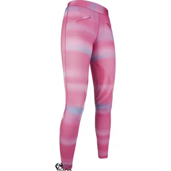 Jezdecké kalhoty Legíny HKM -RIMINI- - Růžová - žíhaná - 36/38