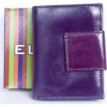 Peněženka Kožená fialová, leskle fóliovaná peněženka Ellini