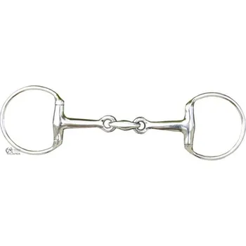 Udidlo pro koně Oliva 2x lomená HKM -NEREZ 18MM- - 15,5cm