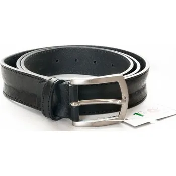 Opasek Italský kožený opasek 110 cm dlouhý z pevné silné podélně zvlněné kůže 35 mm široký