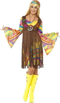 Karnevalový kostým Smiffys Hippies šaty s třásněmi XL