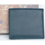 Malá šedomodrá kožená kapesní peněženka