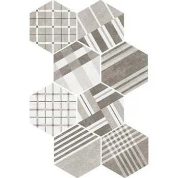 Dlažba Equipe Hexatile Cement Geo Grey 17,5x20 16338