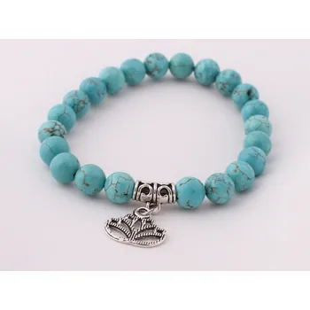 Souprava šperků Náramek Lotosový květ tyrkys