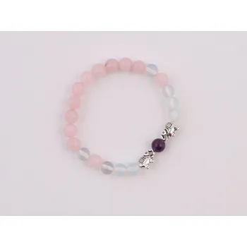 Souprava šperků Náramek růžový křemen a opál
