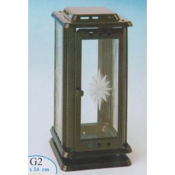 Smuteční dekorace G2 Hřbitovní lucerna 24 x 11 x 11 cm černá