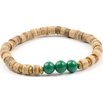 Náramek Moni dámský náramek korál kokosové dřevo chryzokol