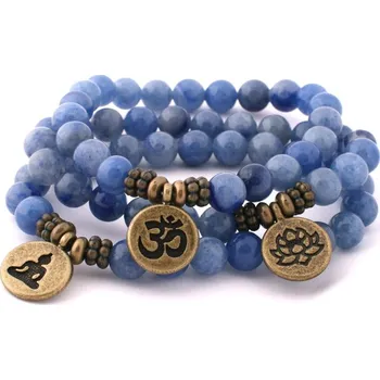 Souprava šperků Sada náramků modrý aventurin