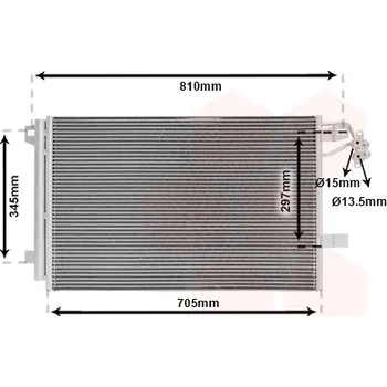 Ventilátor topení a klimatizace Kondenzátor klimatizace VAN WEZEL 58005328