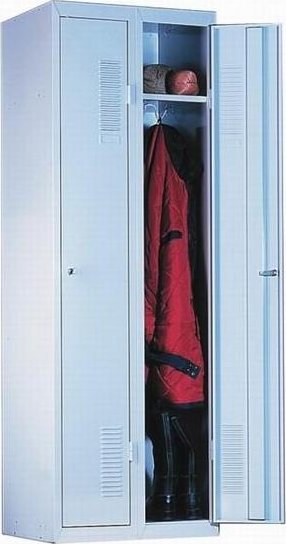 Kovová šatní skříň A1008 šatník dvoudílný Barvy skříní Celošedá RAL7035