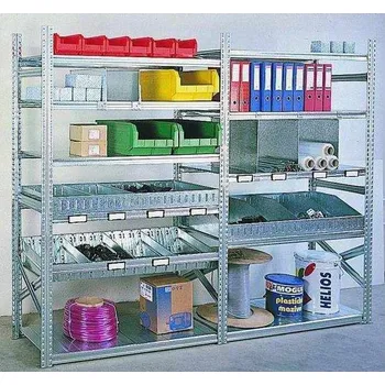 Dílenský regál Regál policový přístavný v=2500, š=900 Regály, policové, skladové, SUPER Hloubka Hloubka police 320mm