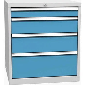 Dílenský stůl DPK 03B Zásuvkový kontejner 4 zásuvky Barvy skříní šedo-červená RAL3000