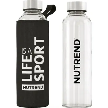 Láhev Nutrend Skleněná lahev s obalem 500 ml, černá