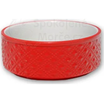 miska pro malé zvíře Zolux Keramická miska pro morče s obrázkem 250 ml/11 cm (Barva: červená)