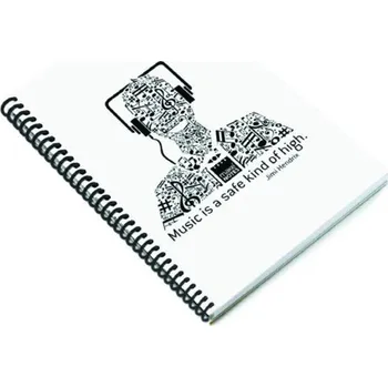 Zápisník MAKENOTES Zápisník A5 MUSIC - bílý