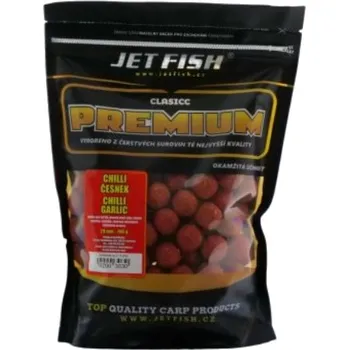 Nástraha JET FISH Boilie Premium Clasicc Chilli Česnek 700g 20mm (JET FISH Boilie Premium Clasicc Chilli Česnek 700g 20mm)